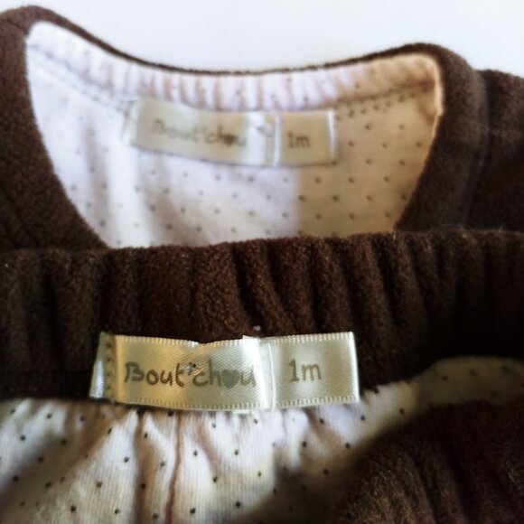 2 pc Bout'Chou Fleece Coordinated Jacket and Pant Set 1 Month - Picture 11 of 12